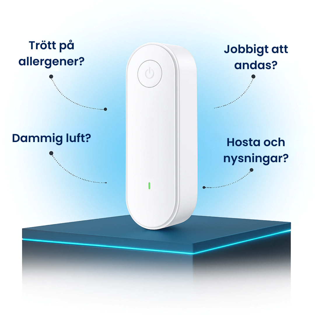 Luftjonisator – plug-in luftrenare utan filter för sovrum och vardagsrum
