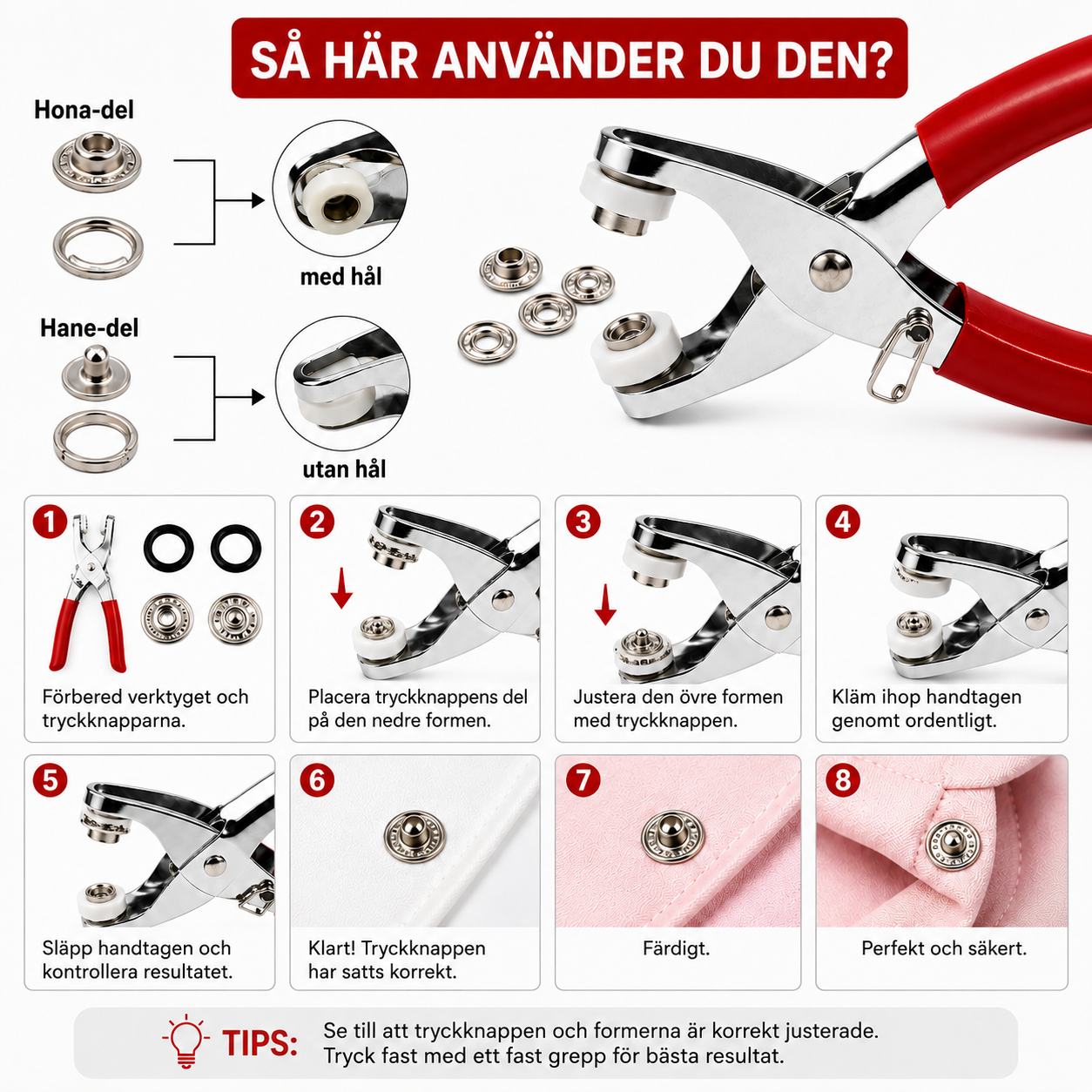 Knappuppsättning – 100 knappar för reparation och DIY