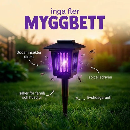 Solcellsdriven myggfälla med LED-belysning – för myggfria kvällar utomhus