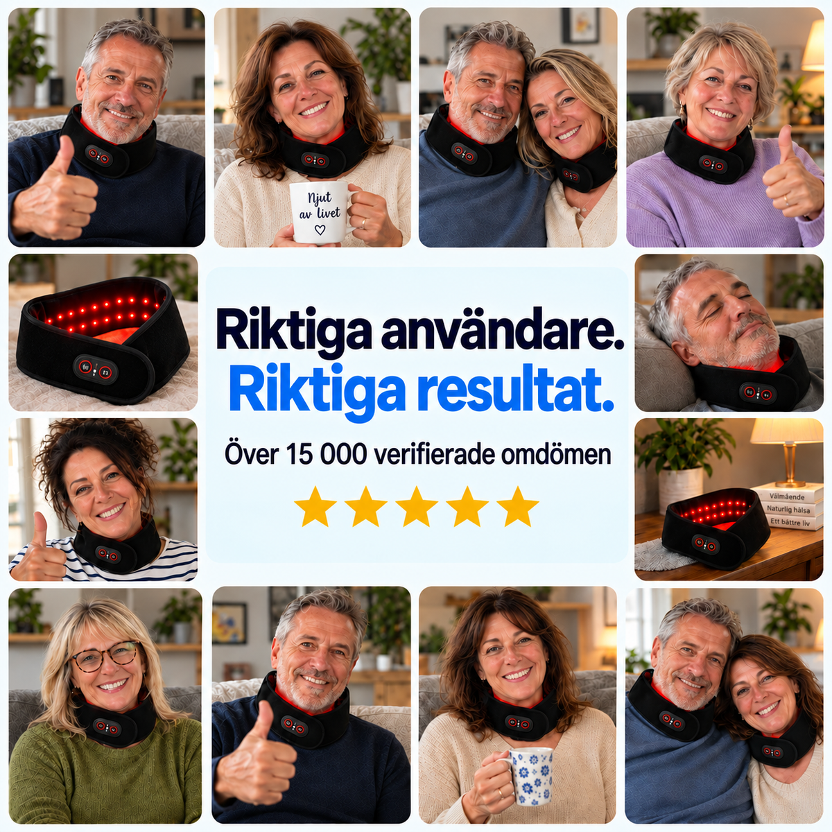 3-i-1 Nackavslappnare – Rött Ljus, Värme & Massage