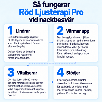 3-i-1 Nackavslappnare – Rött Ljus, Värme & Massage