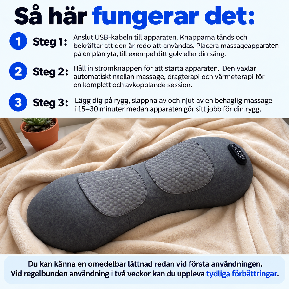 3-zons djupmassageapparat för ryggen