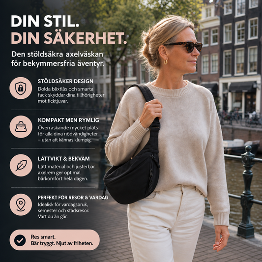 Axelväska I Nylon Med Justerbar Rem