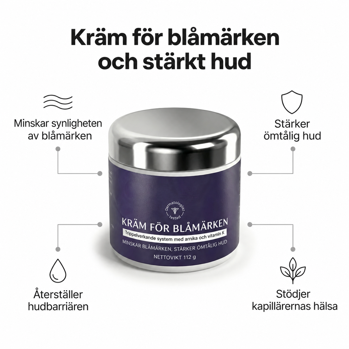 Blåmärkeskräm – Med arnica, vitamin K och ceramider