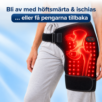 4-i-1 Höftbälte – Värme, Massage, Kompression & Rött ljus