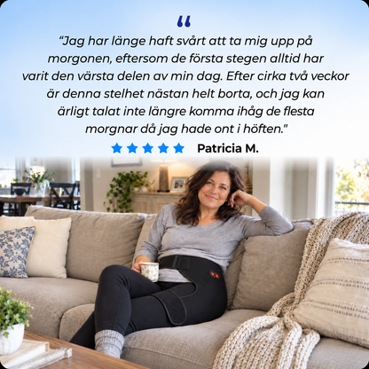 4-i-1 Höftbälte – Värme, Massage, Kompression & Rött ljus