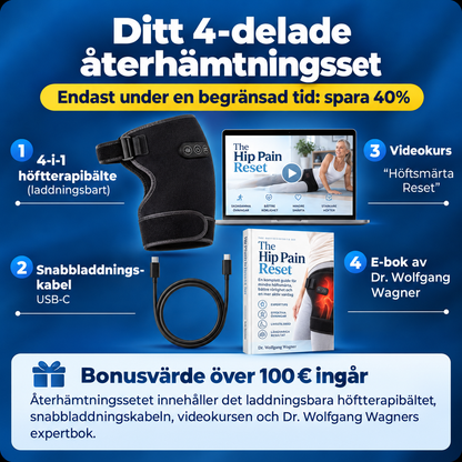 4-i-1 Höftbälte – Värme, Massage, Kompression & Rött ljus
