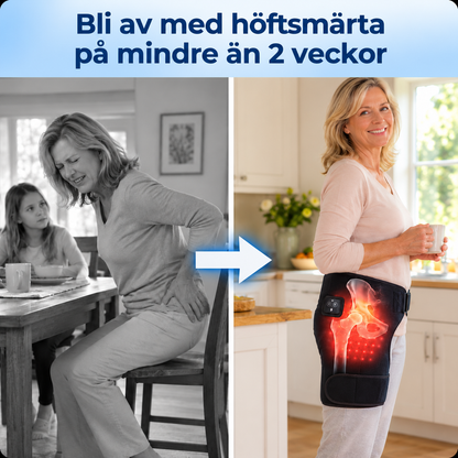 4-i-1 Höftbälte – Värme, Massage, Kompression & Rött ljus