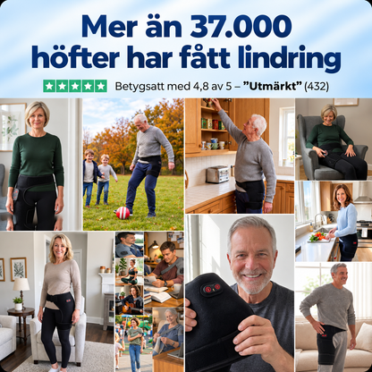 4-i-1 Höftbälte – Värme, Massage, Kompression & Rött ljus