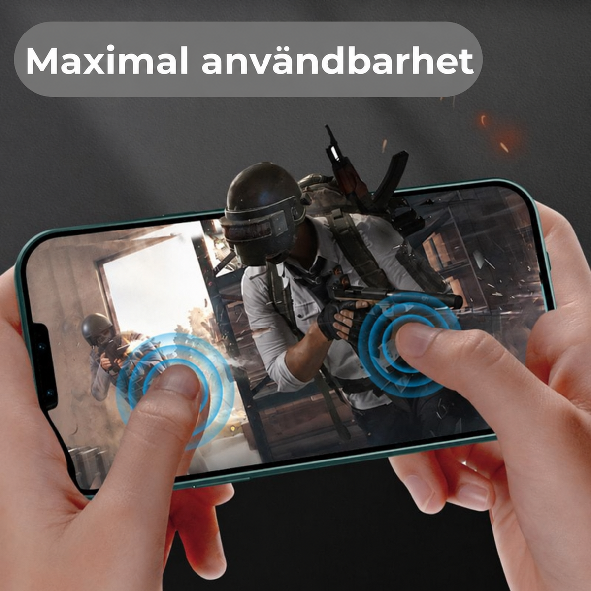 Dubbelsidigt Skyddande Mobilskal Med Härdat Glas