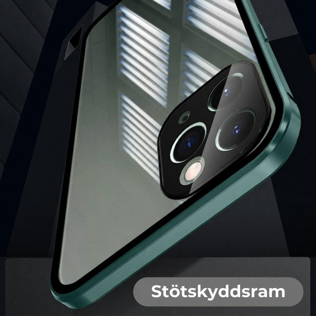 Dubbelsidigt Skyddande Mobilskal Med Härdat Glas
