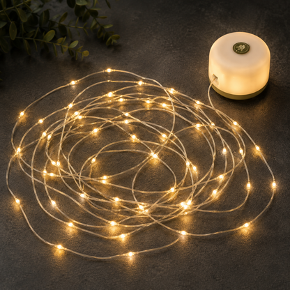 Solcellsdriven Lampa & Ljusslinga 2-i-1