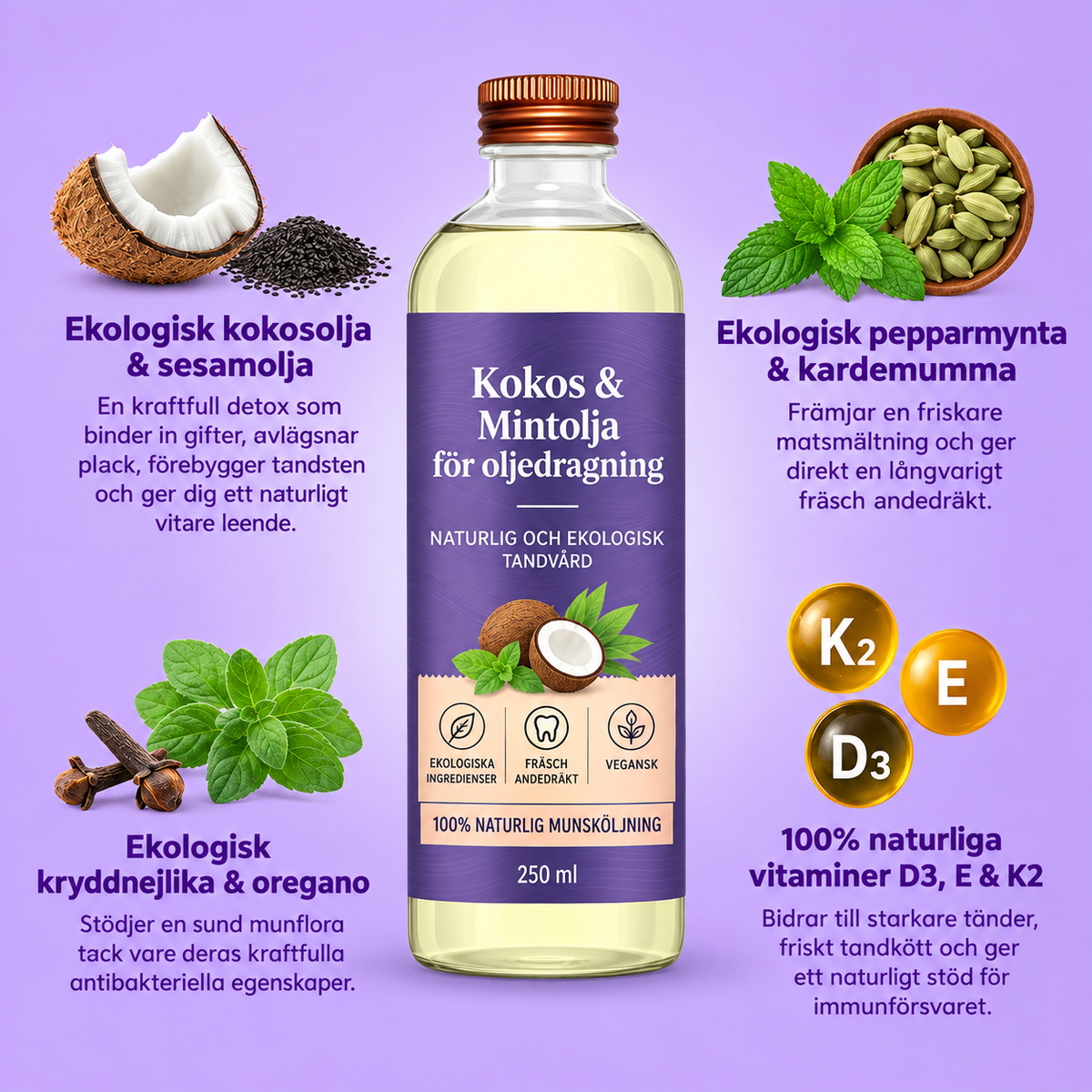 Oljedragning Duo – Kokos & Mint För Fräsch Andedräkt