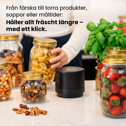 Vakuumförslutare för glasburkar + 10 lock på köpet