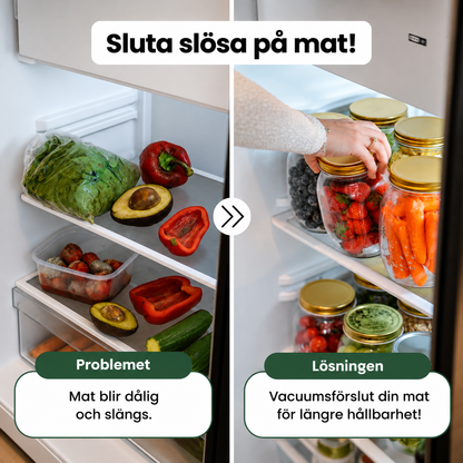 Vakuumförslutare för glasburkar + 10 lock på köpet
