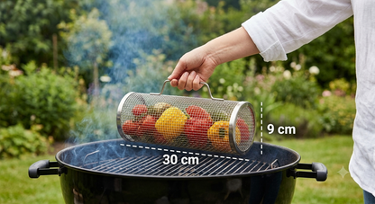 Klassisk Grillkorg - Rullande grillkorg för grönsaker, räkor och fisk - passar alla grilla