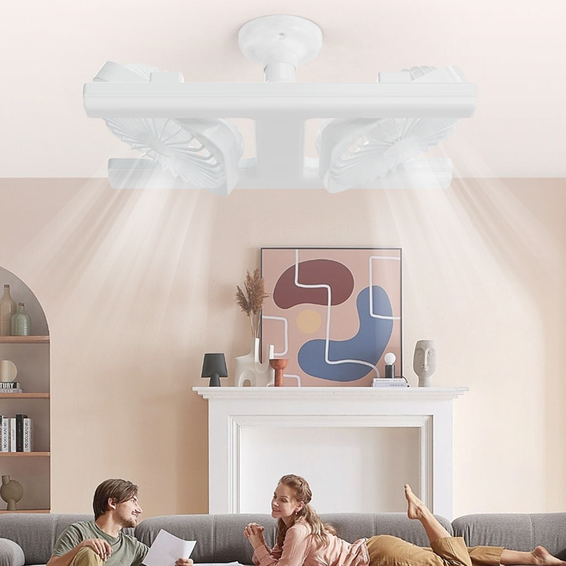 Dubbelsidig takfläkt med LED och fjärrkontroll