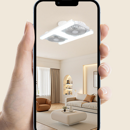Dubbelsidig takfläkt med LED och fjärrkontroll